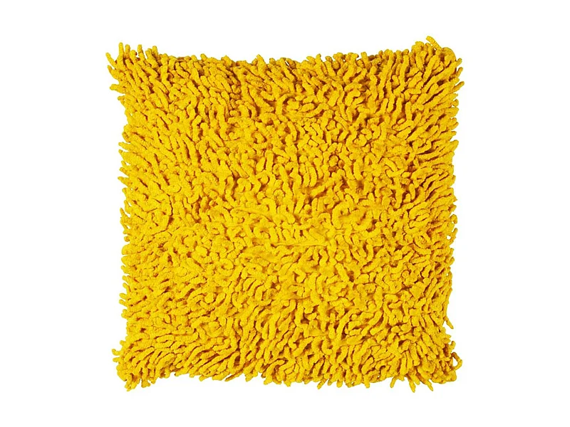 SHAGGY DISCO - Coussin en coton seventies jaune 40x40