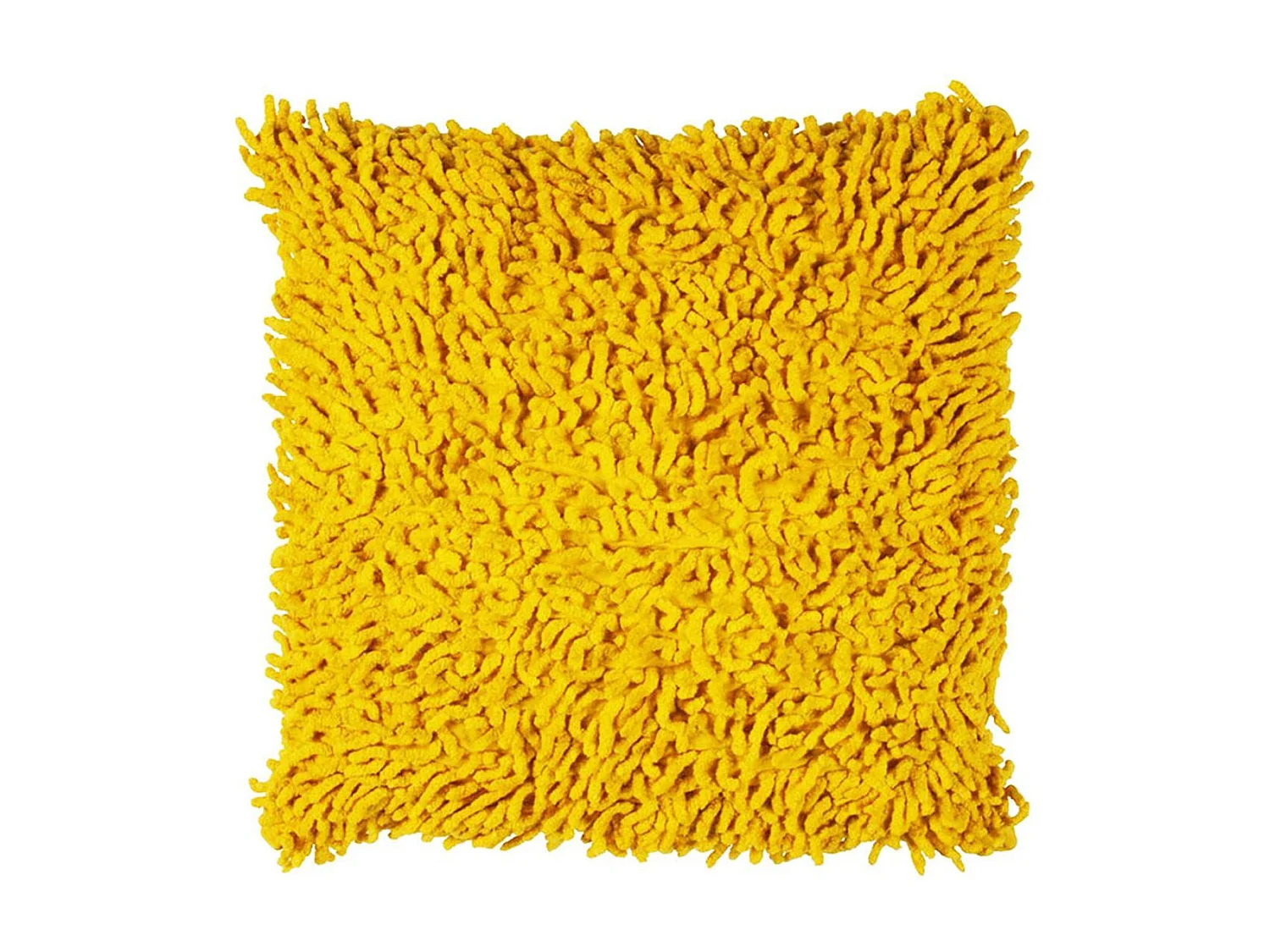 SHAGGY DISCO - Coussin en coton seventies jaune 40x40