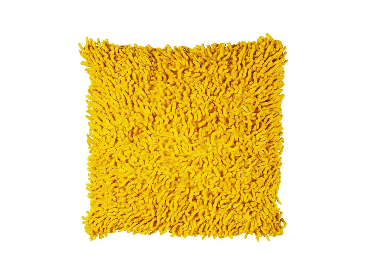 SHAGGY DISCO - Coussin en coton seventies jaune 40x40