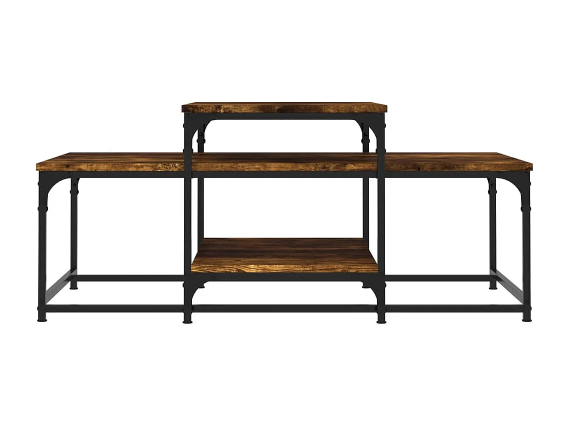 Table basse chêne fumé 102x60x45 cm bois d'ingénierie