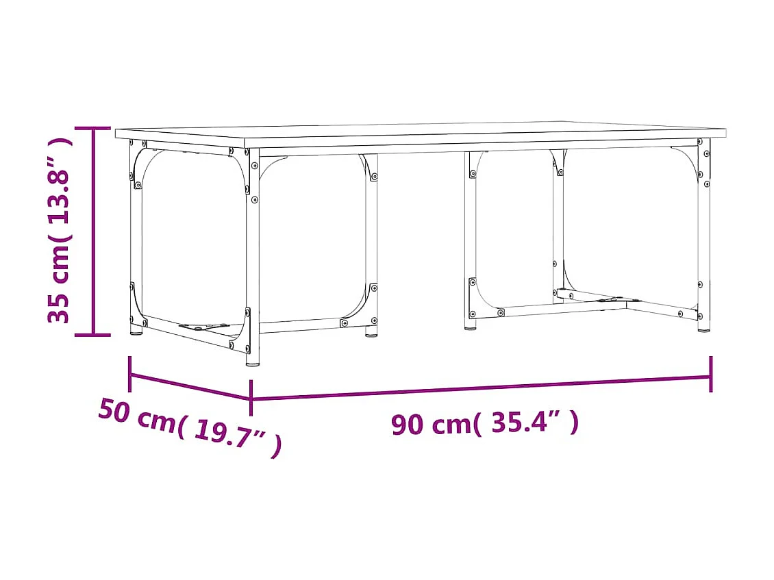 Mesa de centro madera contrachapada roble Sonoma 90x50x35 cm