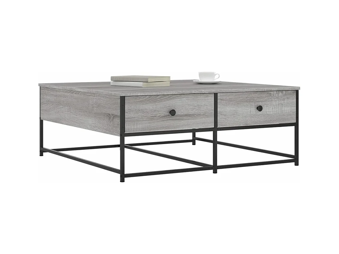 Table basse sonoma gris 100x99x40 cm bois d'ingénierie