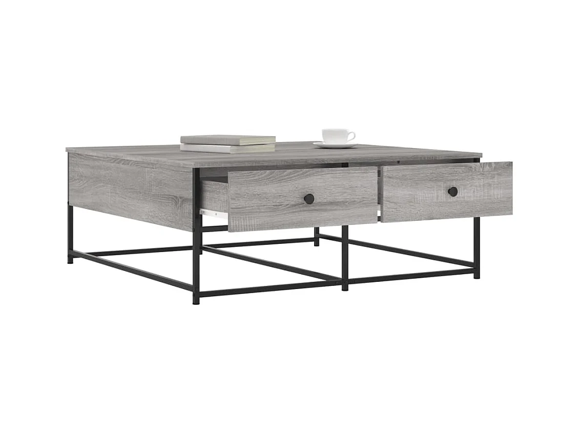 Table basse sonoma gris 100x99x40 cm bois d'ingénierie