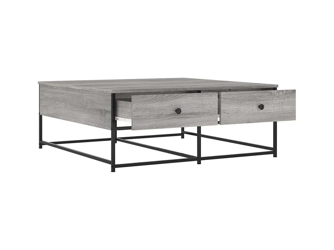 Table basse sonoma gris 100x99x40 cm bois d'ingénierie