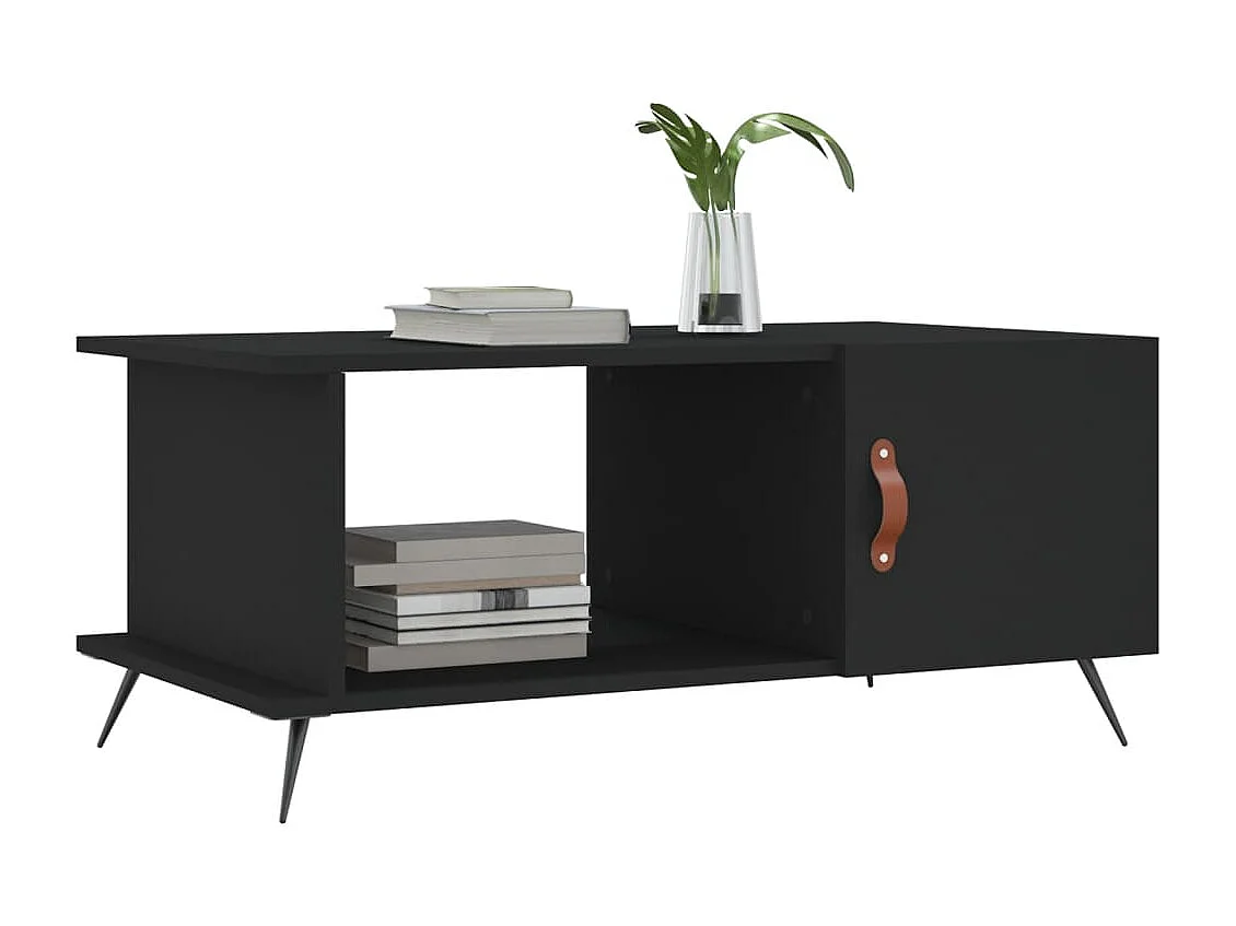 Table basse noir 90x50x40 cm bois d'ingénierie