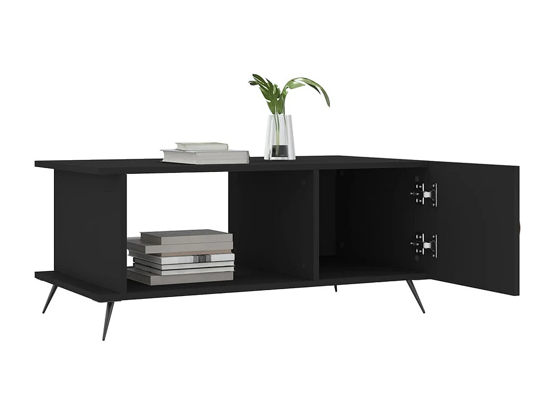 Table basse noir 90x50x40 cm bois d'ingénierie