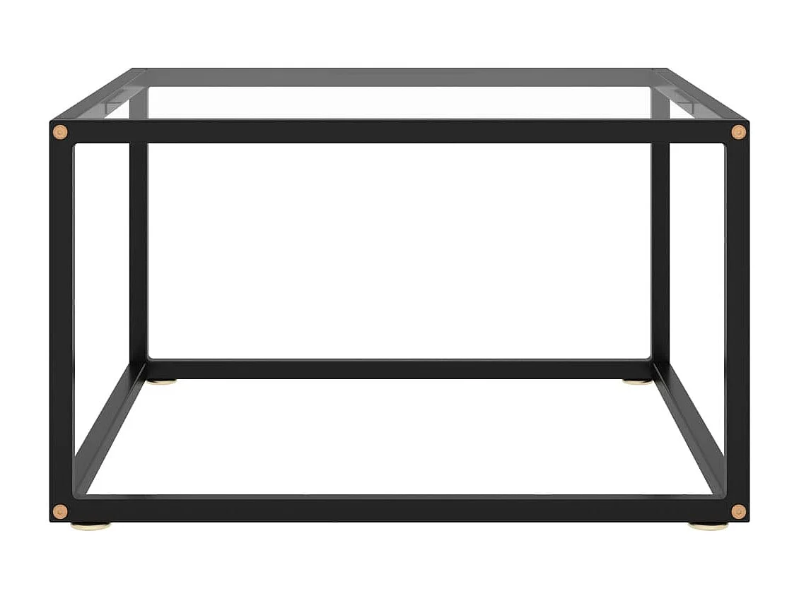 Table basse Noir avec verre trempé 60x60x35 cm