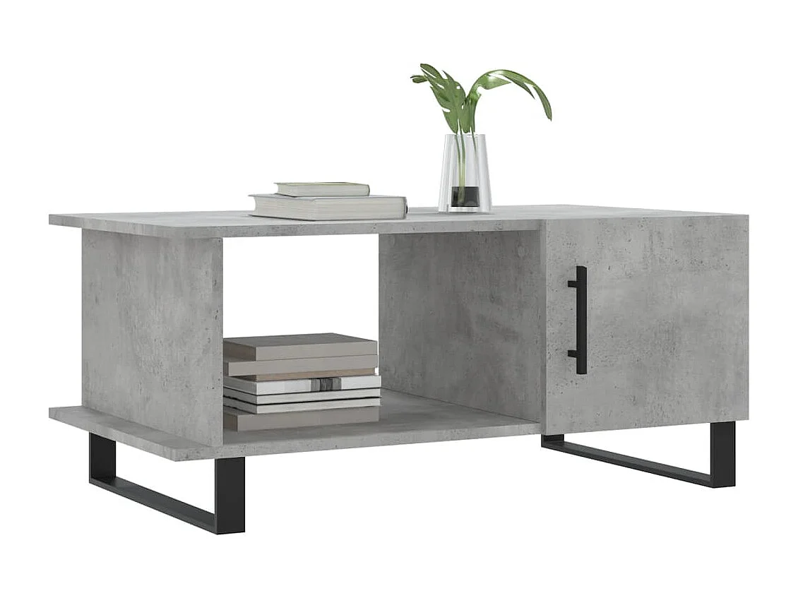 Mesa de centro 90x50x40 madeira processada cinza cimento