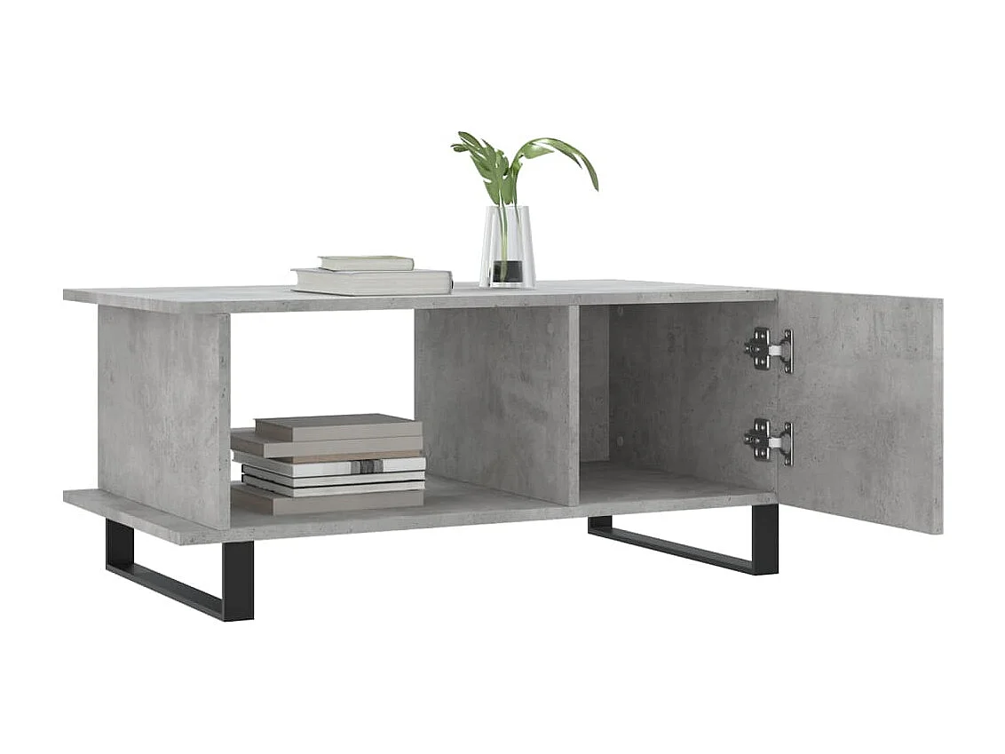 Mesa de centro 90x50x40 madeira processada cinza cimento