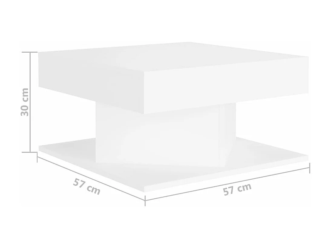 Table basse Blanc 57x57x30 cm Aggloméré