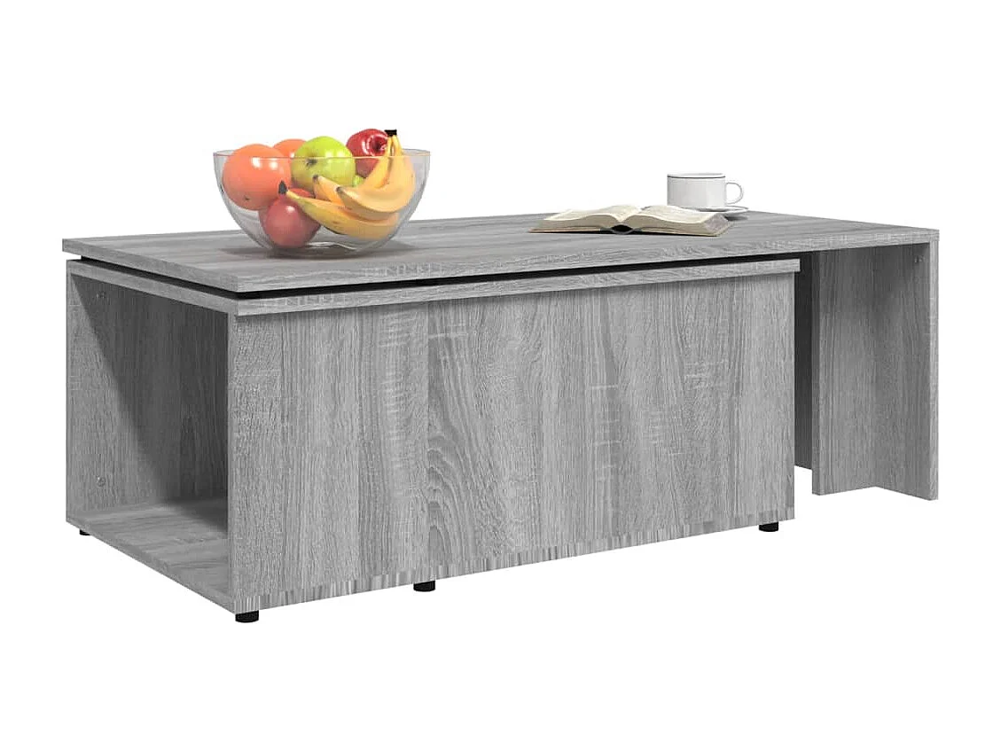 Mesa de centro de madera contrachapada gris Sonoma 150x50x35 cm