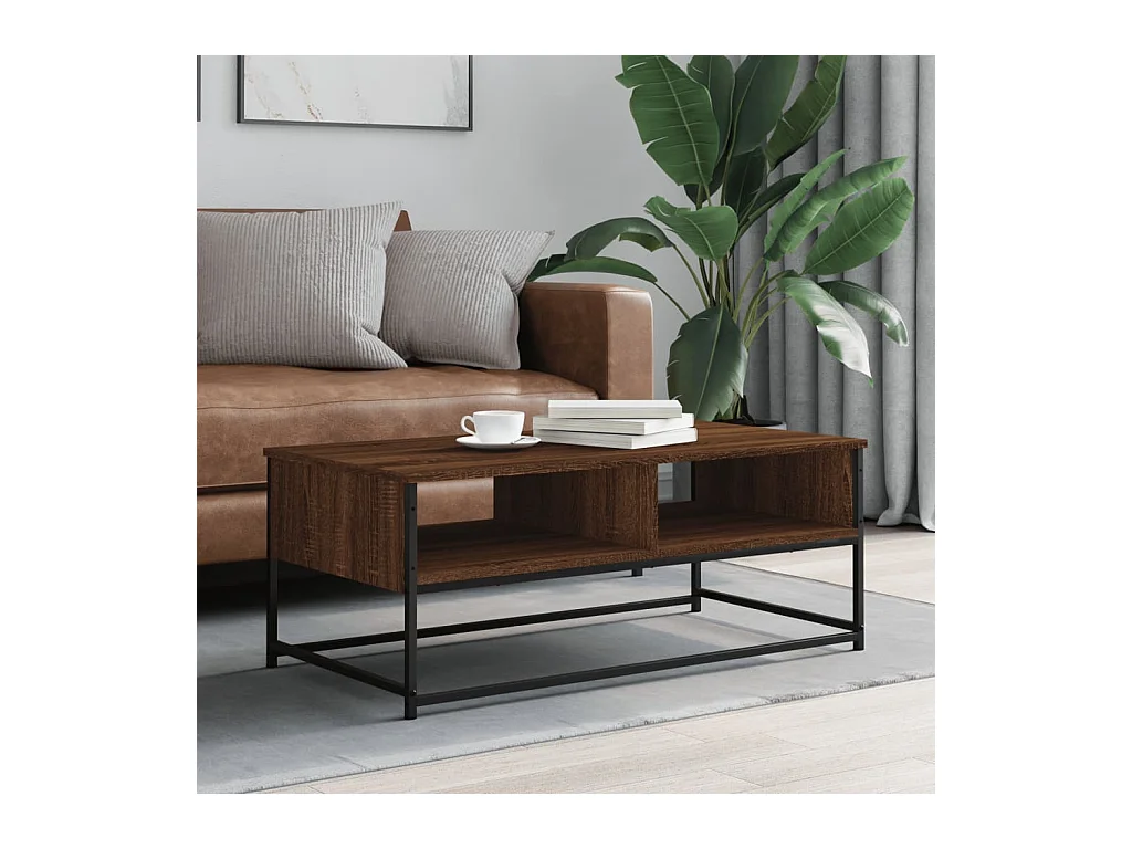 Salontafel 100x51x40 cm bewerkt hout bruin eikenkleur
