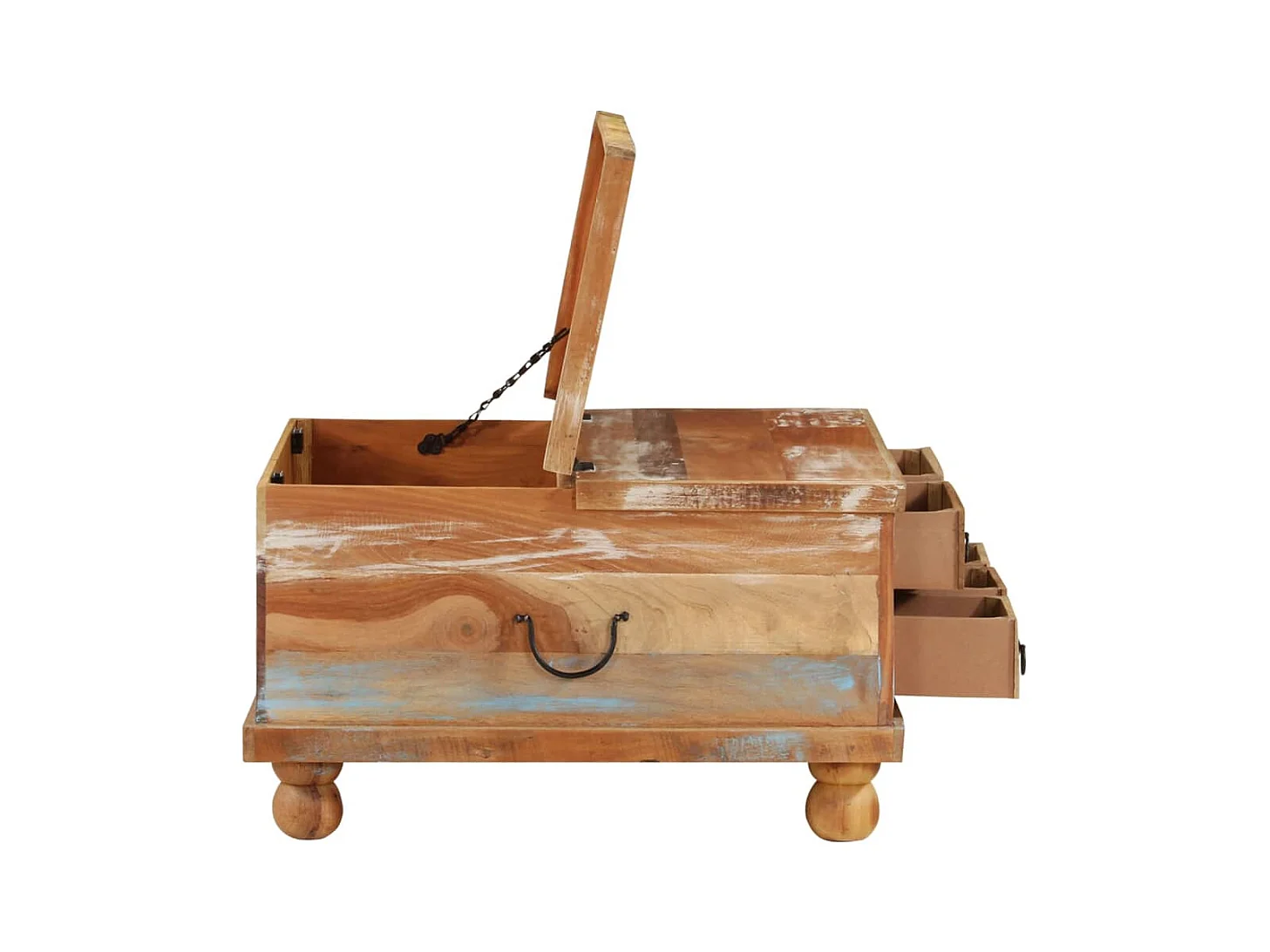 Mesa de centro de madera reciclada 70x70x38 cm