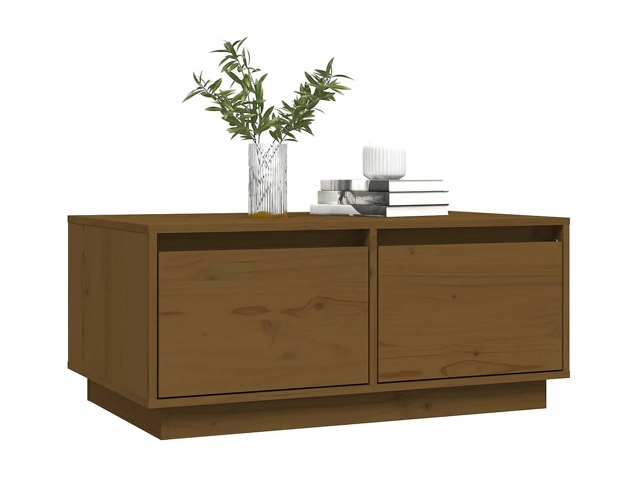 Table basse Marron miel 80x50x35 cm Bois massif de pin