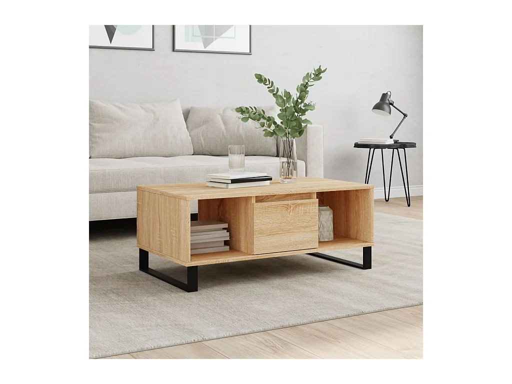 Mesa de centro 90x50x36,5 cm derivados madeira carvalho sonoma
