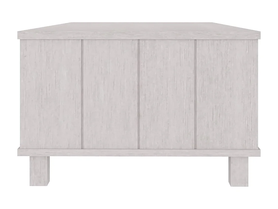 Table basse HAMAR Blanc 100x55x35 cm Bois massif de pin
