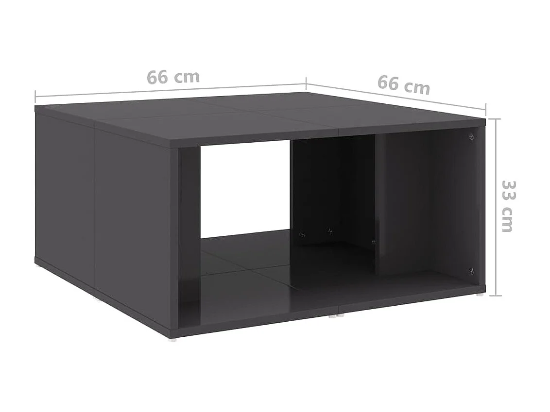 Tables basses 4 pièces Gris brillant 33x33x33 cm Aggloméré