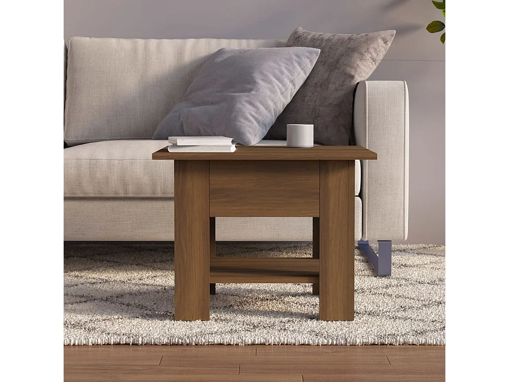 Mesa de centro 55x55x42 cm contraplacado cor carvalho castanho