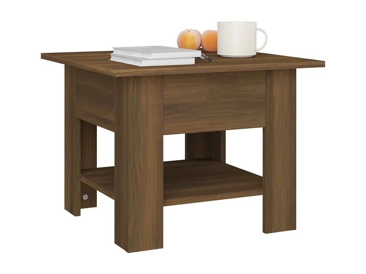 Mesa de centro 55x55x42 cm contraplacado cor carvalho castanho