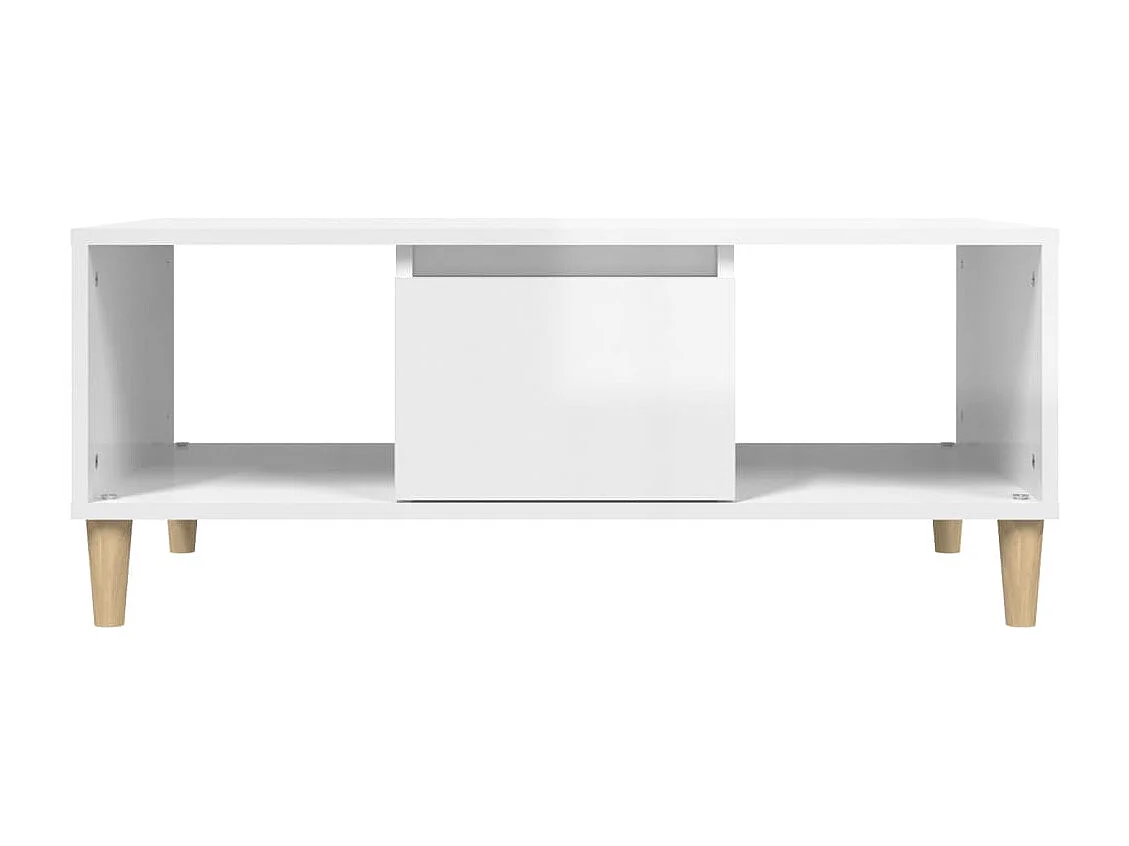 Table basse Blanc brillant 90x50x36,5 cm Bois d'ingénierie