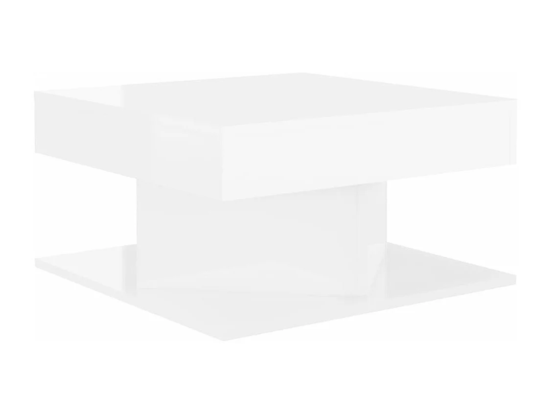 Mesa de centro 57x57x30 cm contraplacado branco brilhante