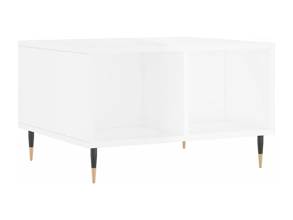 Table basse Blanc brillant 60x50x36,5 cm Bois d'ingénierie