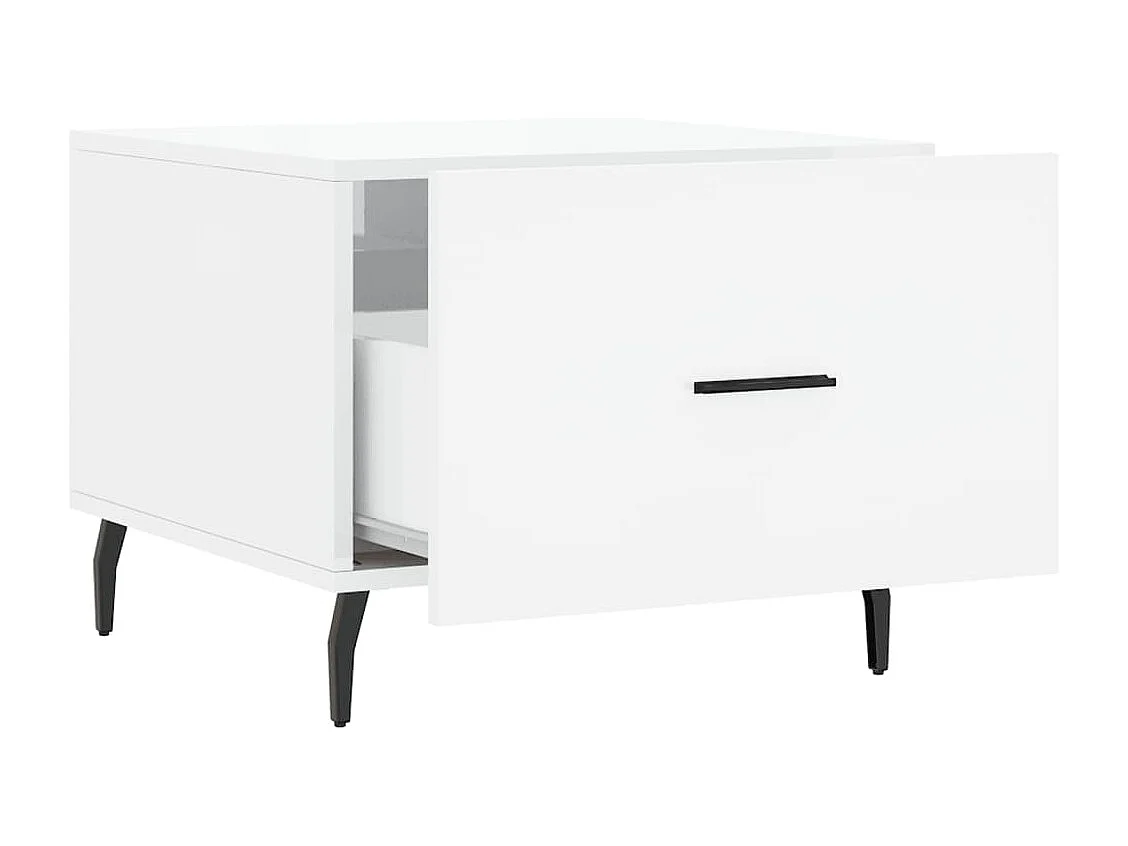 Table basse blanc brillant 50x50x40 cm bois d'ingénierie