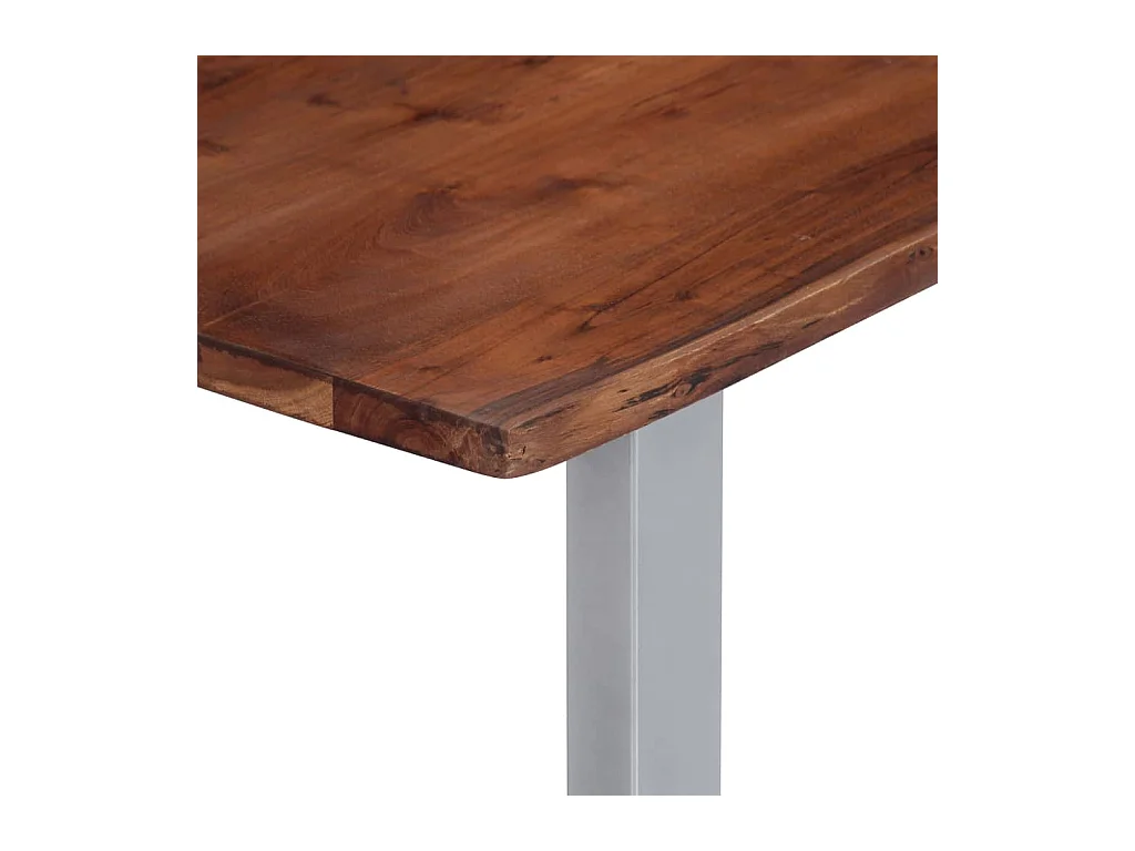 Mesa de centro borde natural madera maciza acacia 115x60x40 cm