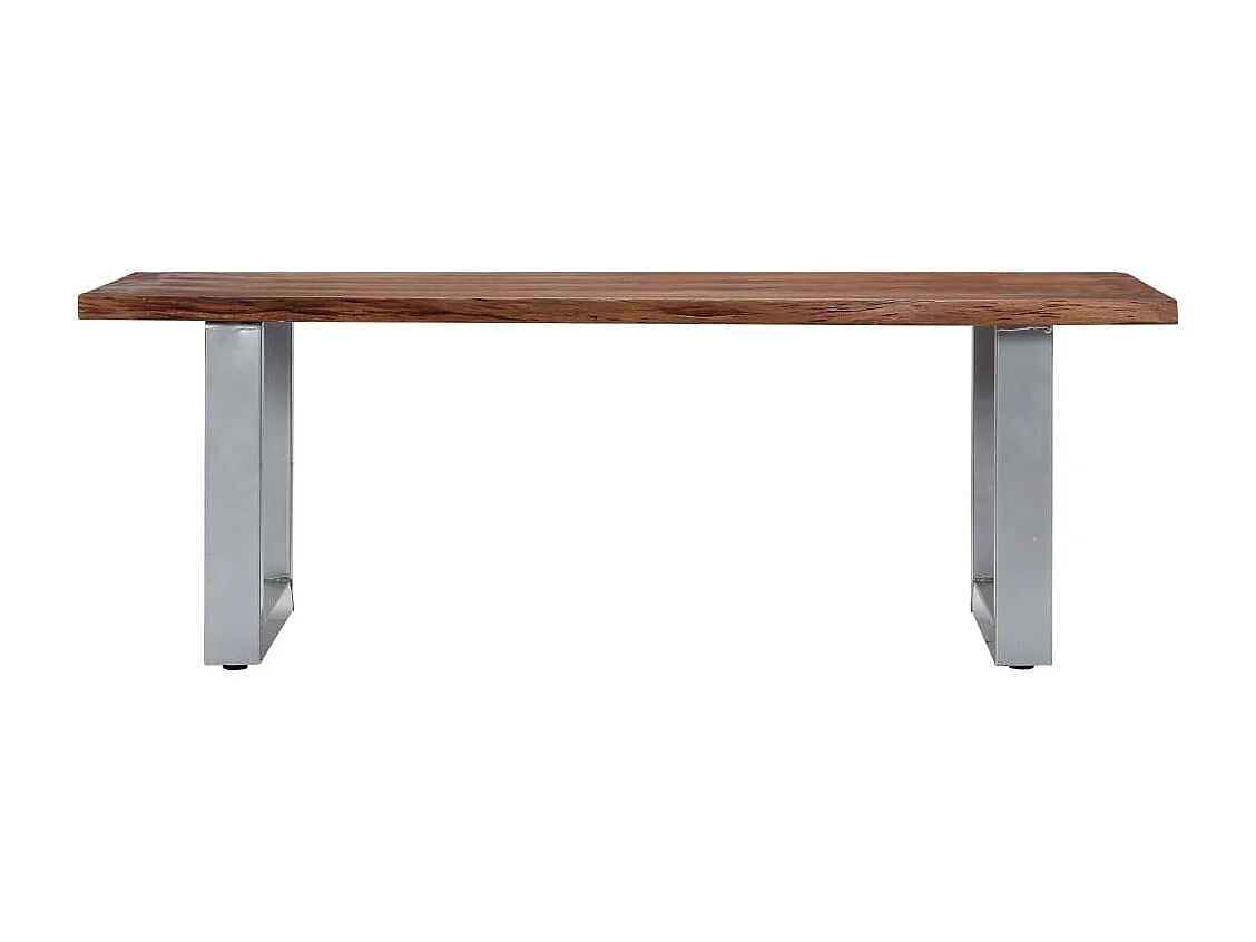 Mesa de centro borde natural madera maciza acacia 115x60x40 cm