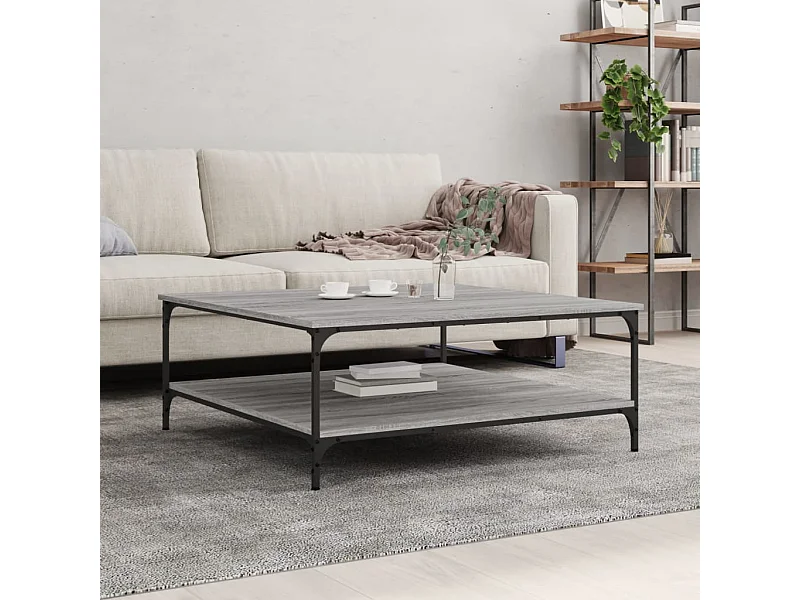 Mesa de centro 100x100x40 cm derivados de madeira cinza sonoma