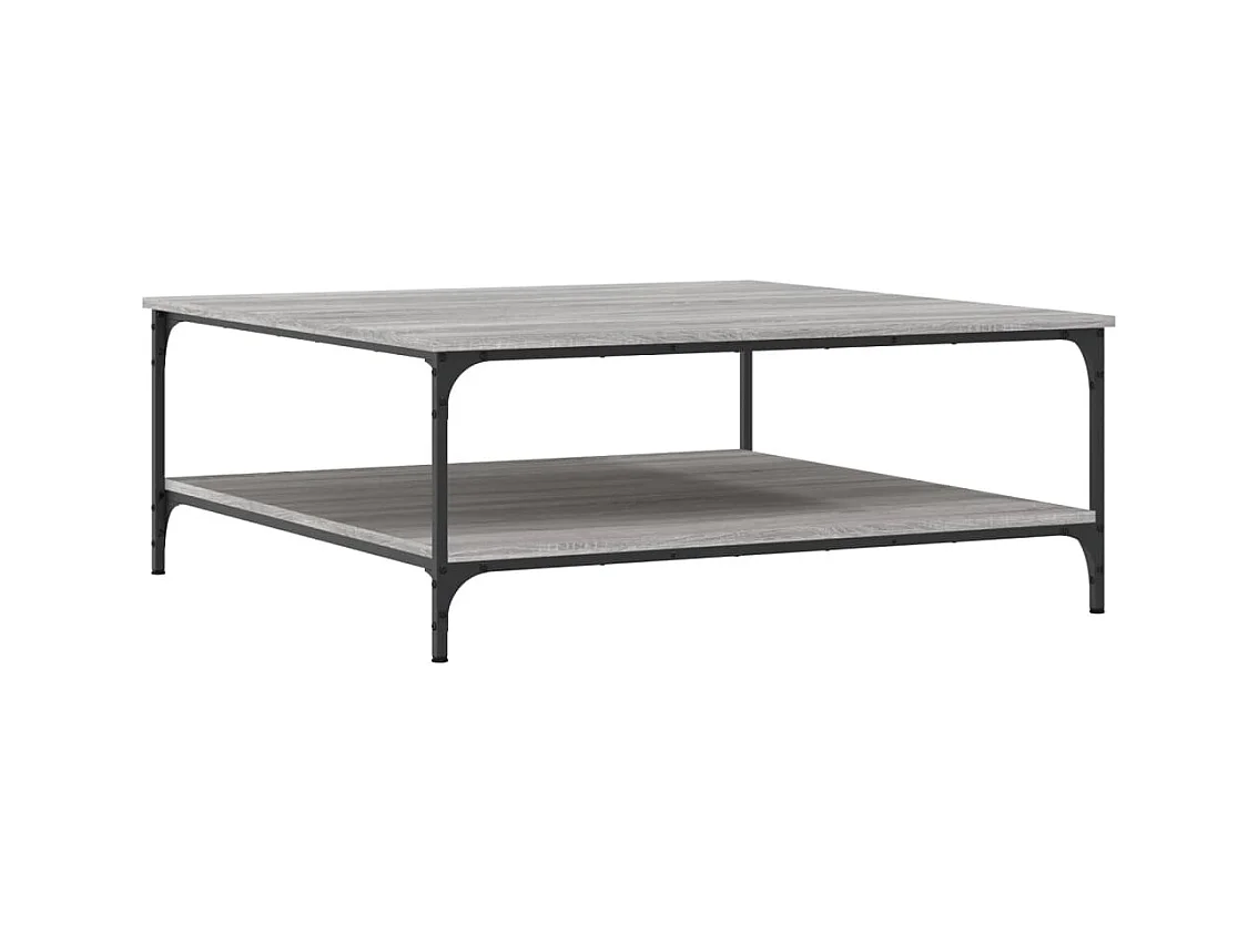 Table basse sonoma gris 100x100x40 cm bois d'ingénierie
