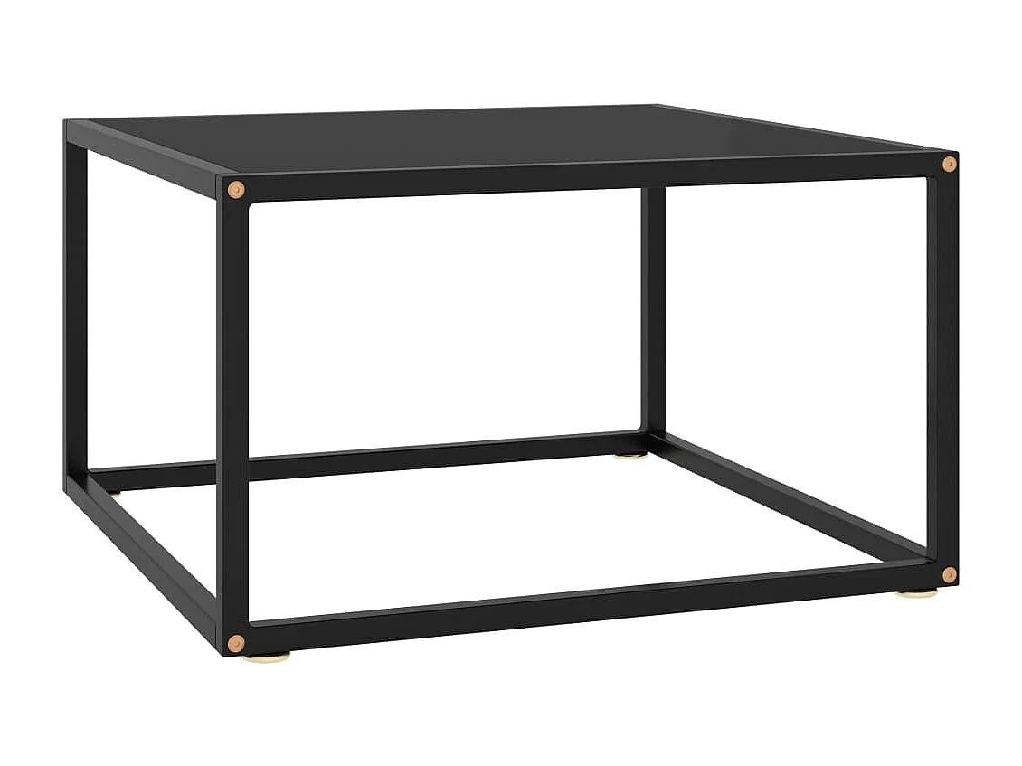Table basse Noir avec verre noir 60x60x35 cm