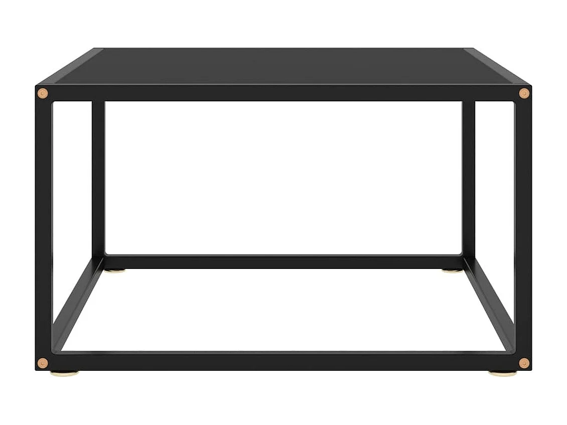 Table basse Noir avec verre noir 60x60x35 cm