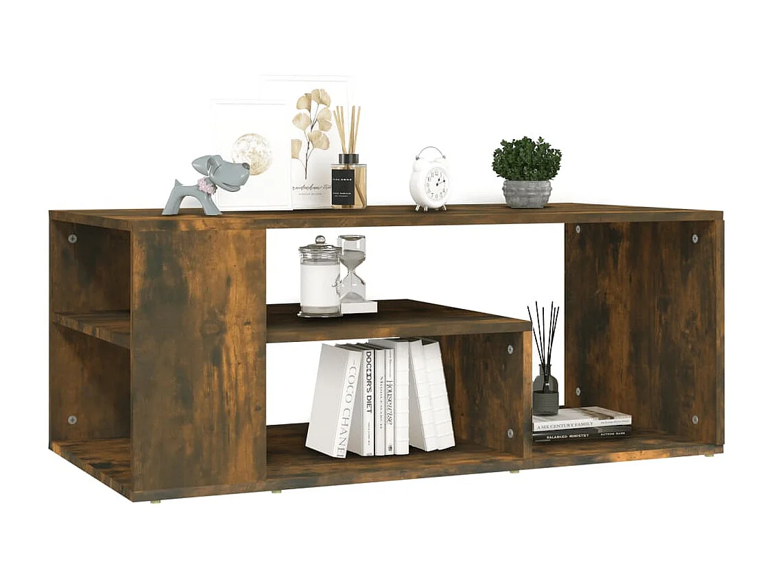 Table basse Chêne fumé 100x50x40 cm Bois d'ingénierie