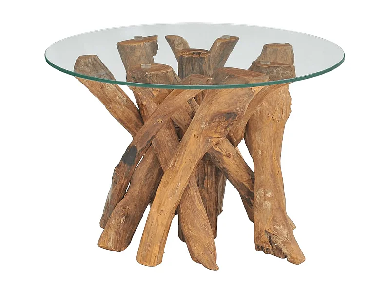 Table basse Bois flottant de teck massif 60 cm