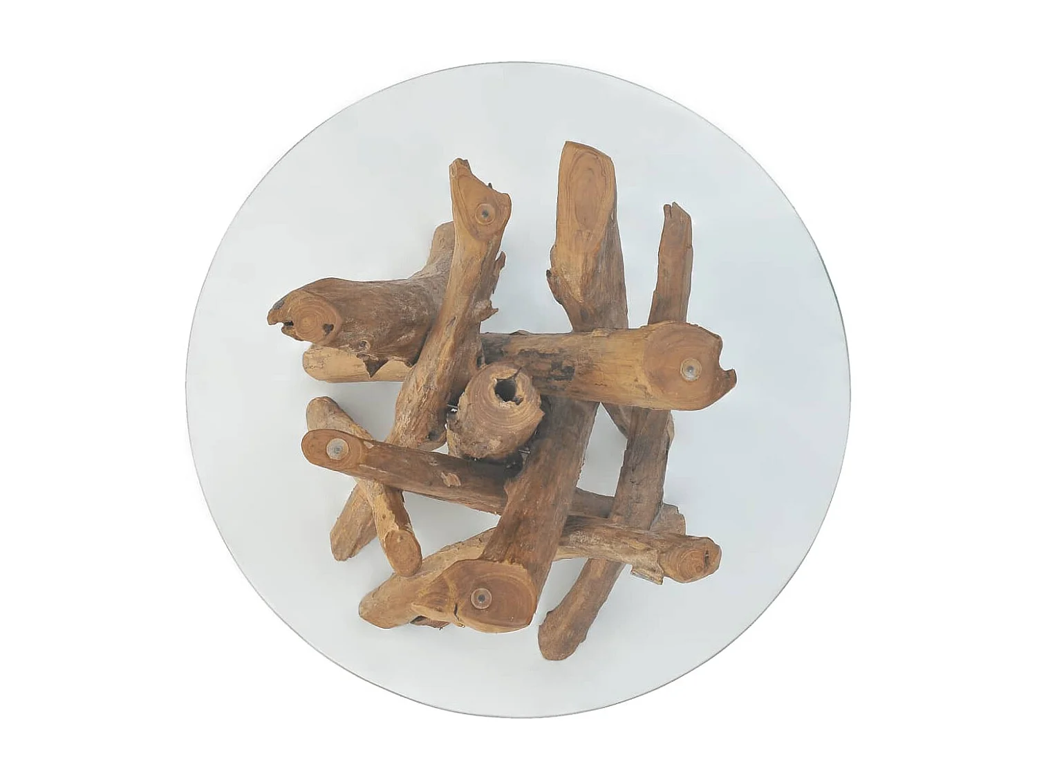 Table basse Bois flottant de teck massif 60 cm