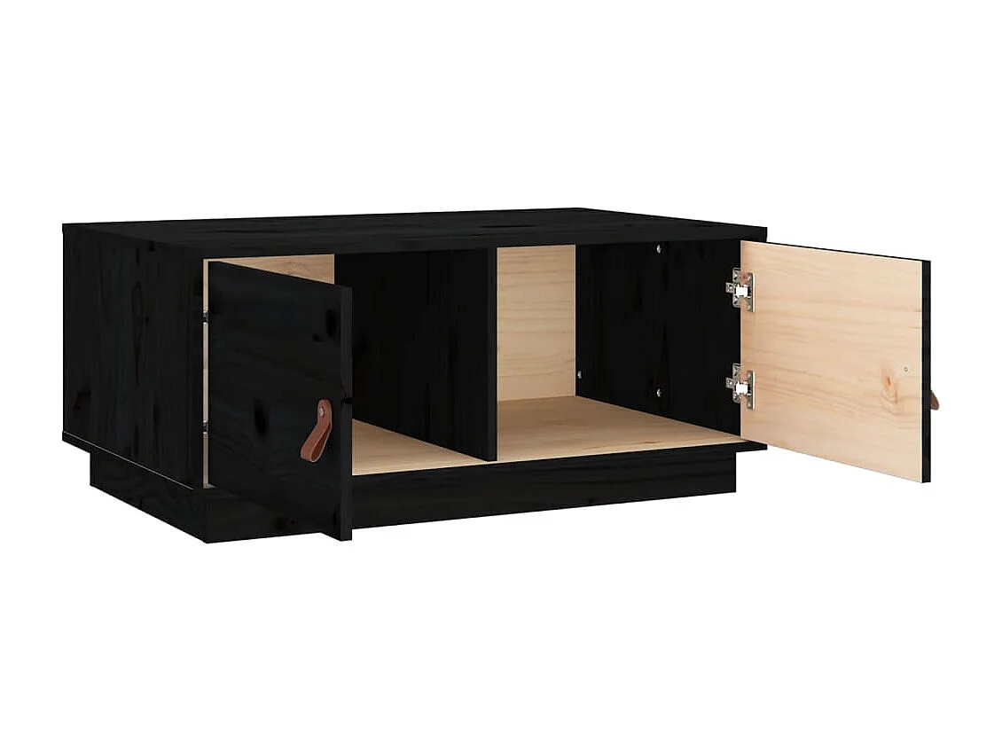 Salontafel 80x50x35 cm massief grenenhout zwart