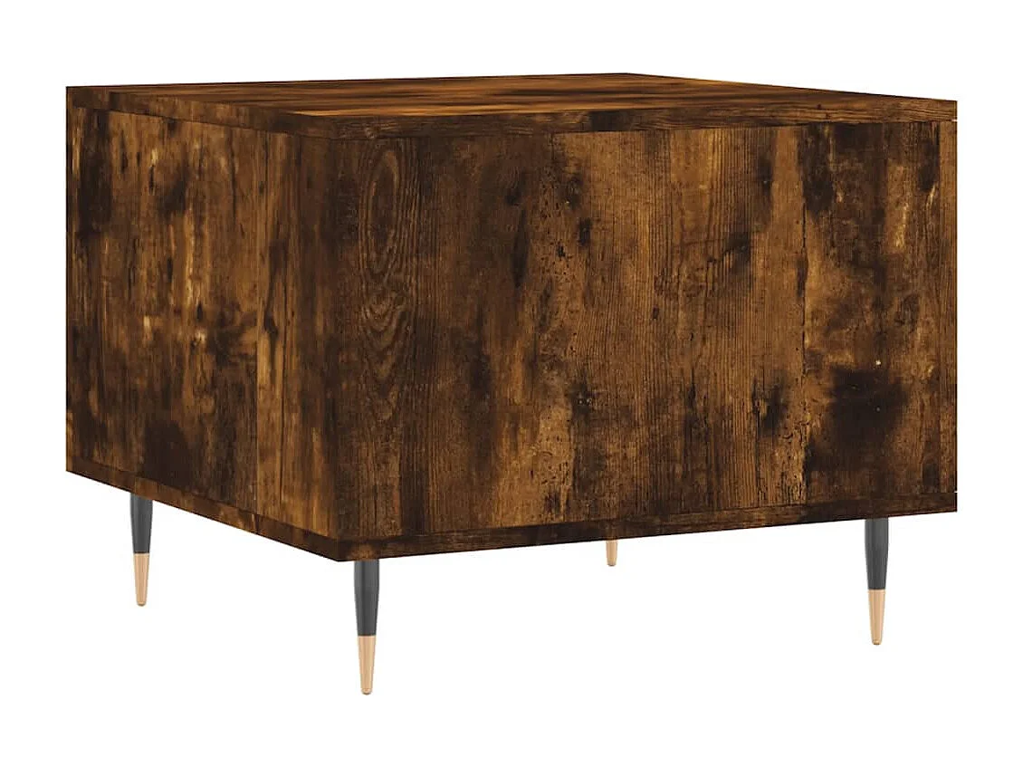 Tables basses 2 pièces chêne fumé 50x50x40 cm bois d'ingénierie