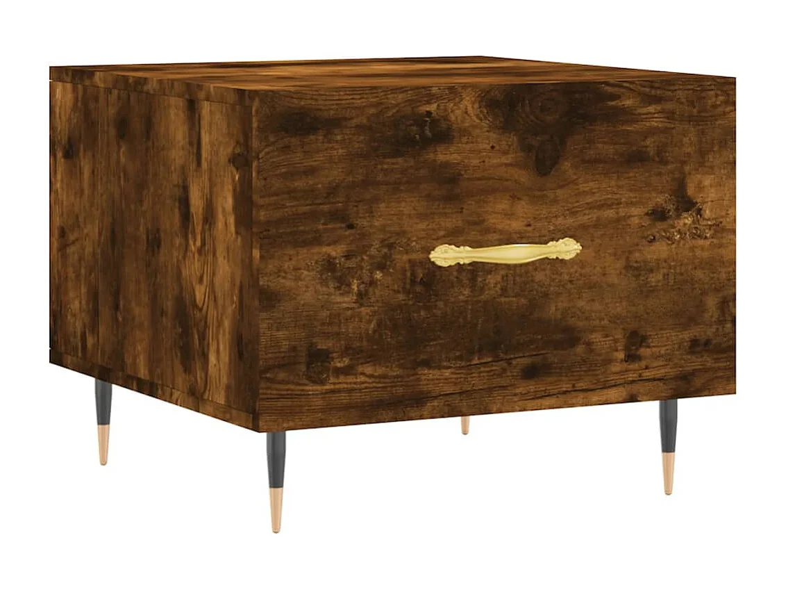 Mesa centro 2 peças 50x50x40 cm madeira processada cor fumado