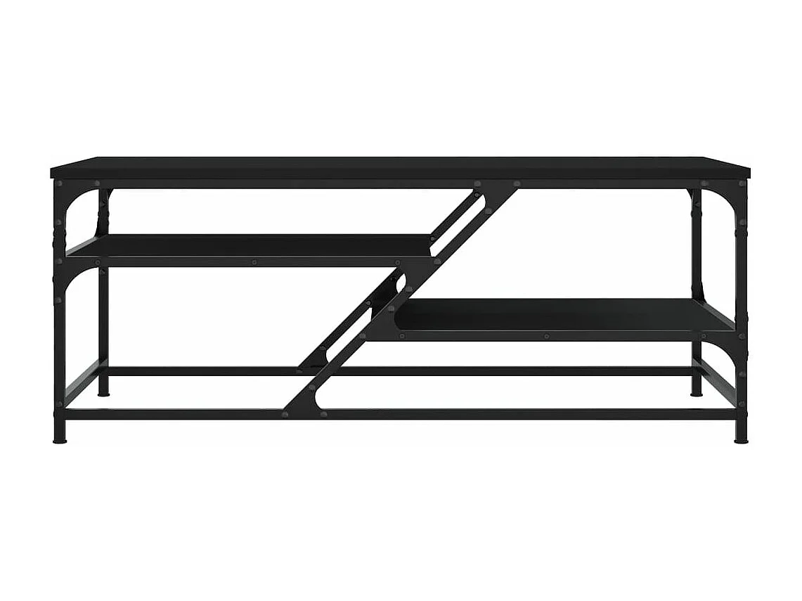 Mesa de centro de madera contrachapada negro 100x49x40 cm