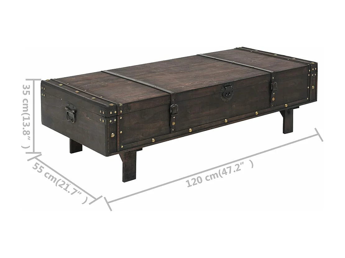Salontafel vintage stijl 120x55x35 cm multiplex