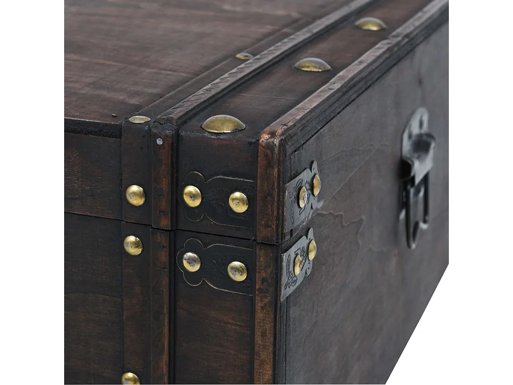 Mesa de centro madeira maciça estilo vintage 120x55x35 cm