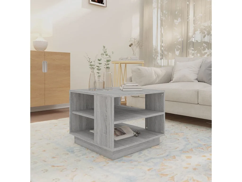 Table basse Sonoma gris 55x55x43 cm Aggloméré