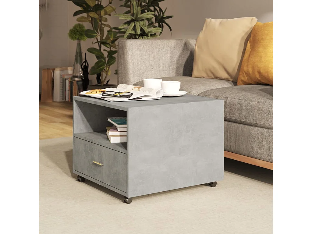 Table basse Gris béton 55x55x40 cm Bois d'ingénierie