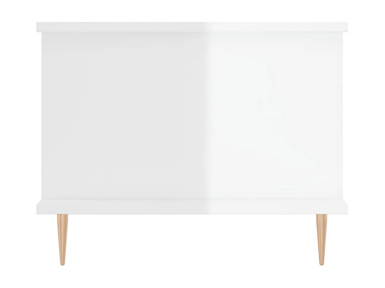 Table basse Blanc brillant 90x50x40 cm Bois d'ingénierie