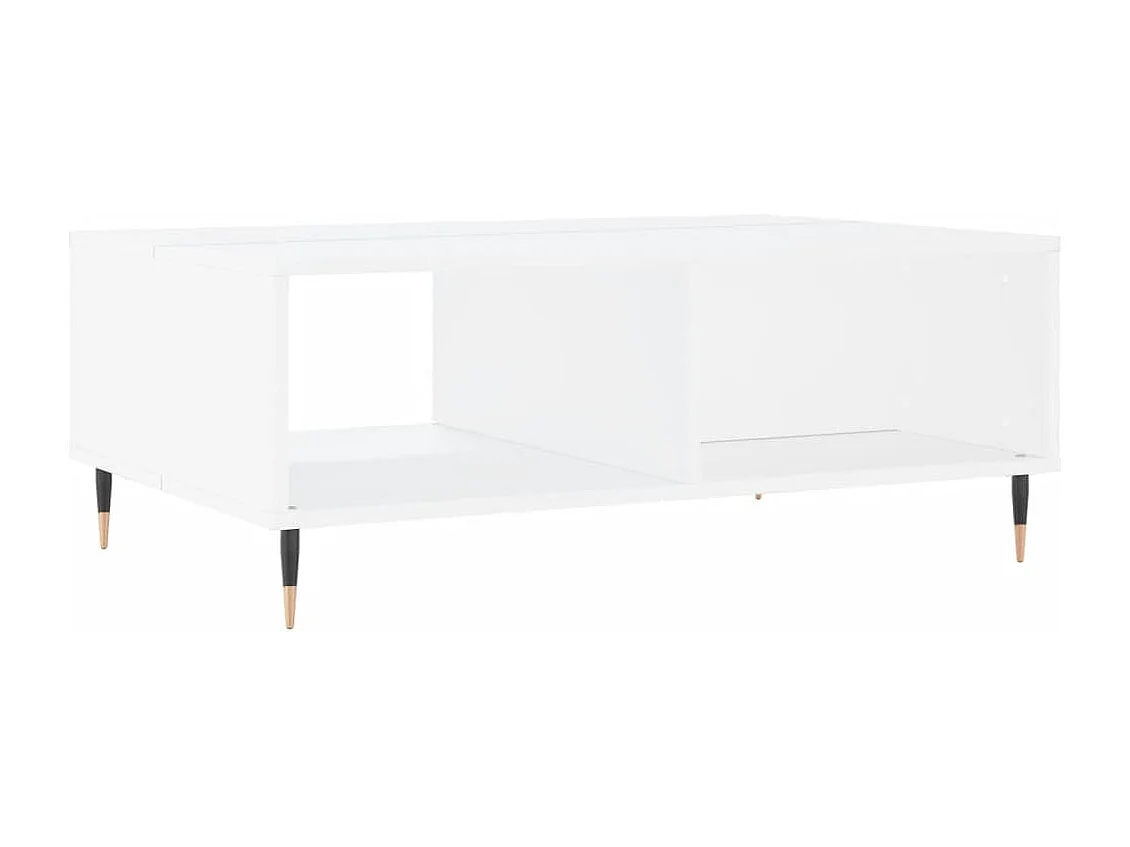 Table basse blanc 90x60x35 cm bois d'ingénierie