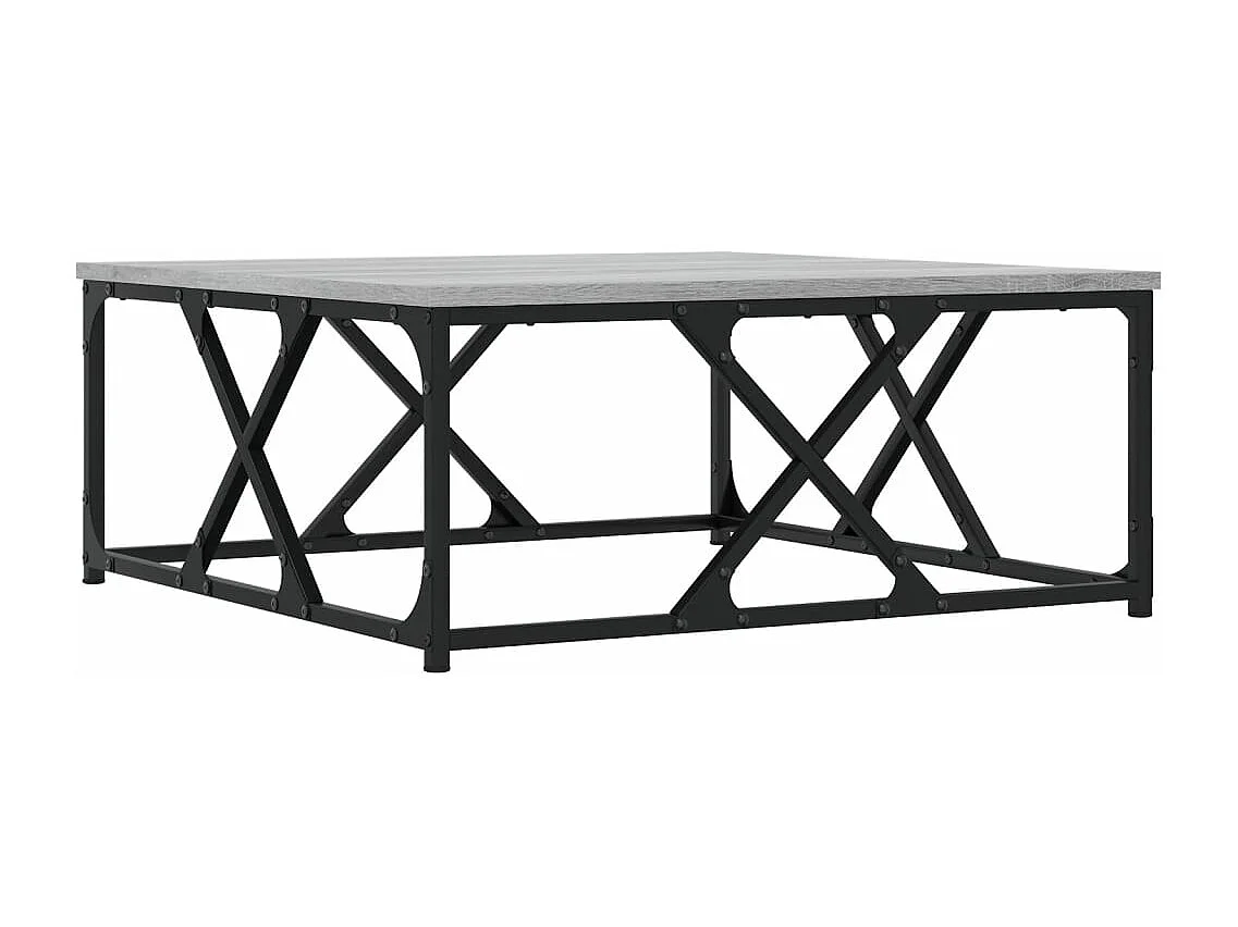 Salontafel 70x70x30 cm bewerkt hout grijs sonoma