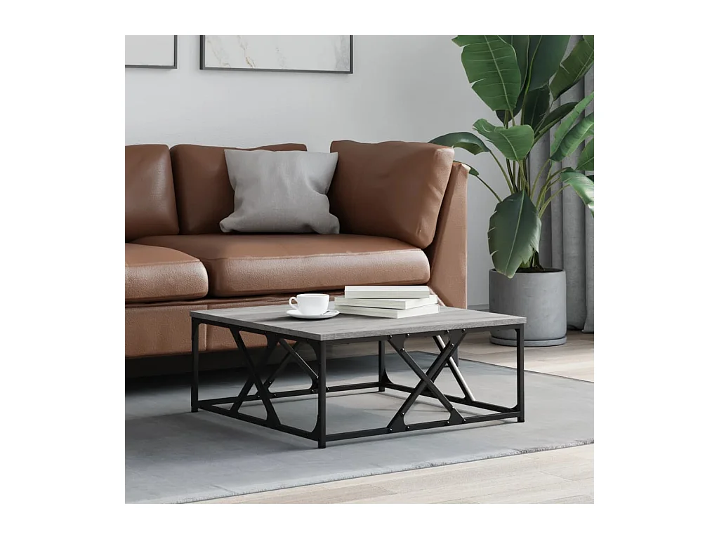 Table basse sonoma gris 70x70x30 cm bois d'ingénierie