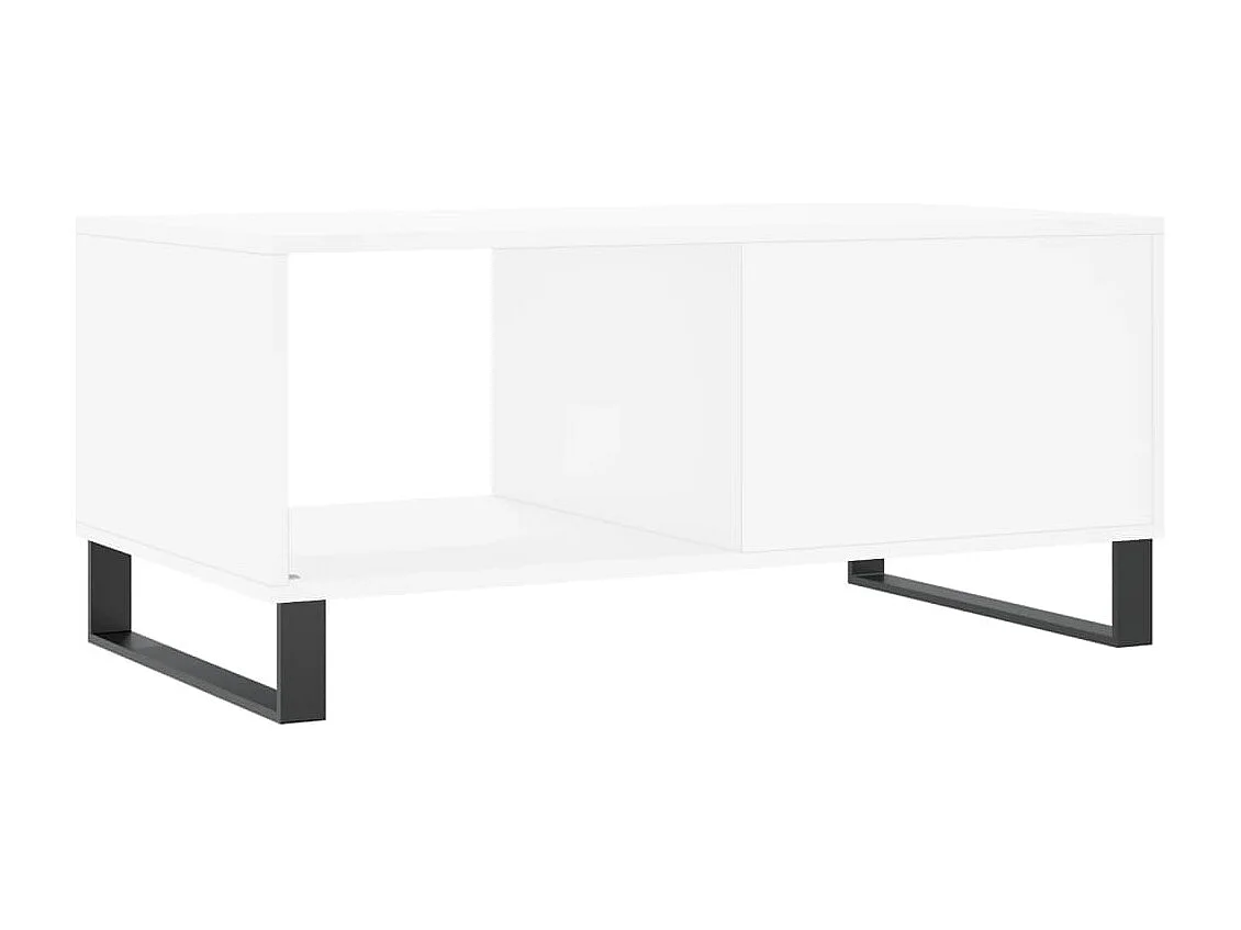 Mesa de centro madera contrachapada blanco 90x50x40 cm