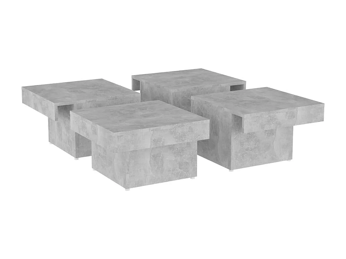Salontafel 90x90x28 cm bewerkt hout betongrijs